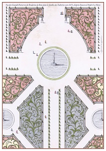 Année Le Nôtre : Pour la première fois, le Jardin des Tuileries vers 1671 vu à Vol d'Oiseau