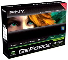 PNY présente sa carte graphique PNY GeForce GT 520.